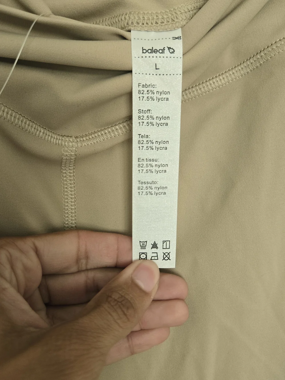 Baleaf Flare Leggings in Light Taupe Beige - Picture 7 of 8